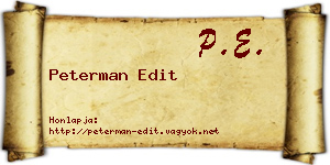 Peterman Edit névjegykártya